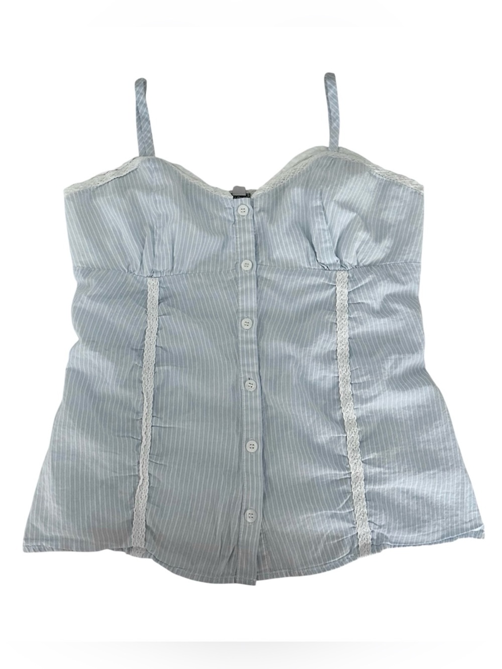 Vintage Y2K Guess Blue White Cotton Tie Back Tank Top